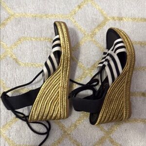 Marc Jacobs Black and Gold Wedge Shoes never worn